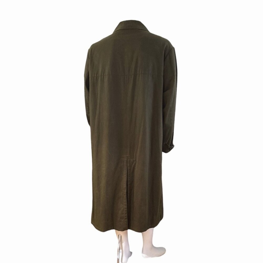 Vintage Holland & Holland Trench Coat XXL Made in France Olive Drab Wool Lined - Picture 6 of 16